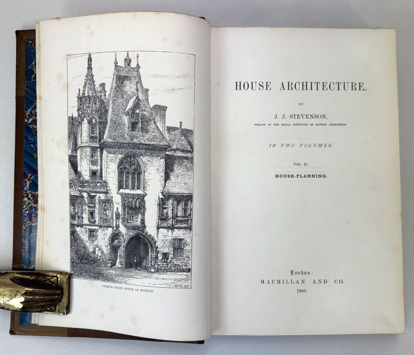 House Architecture, by J.J. Stevenson, In Two Volumes, Macmillan and Co., London, 1880. Presentation copy signed by William Jack