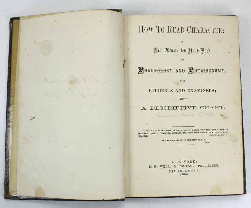 How to Read Character; A New illustrated Handbook of Phrenology and Physiognomy, Samuel Robert Wells, 1880