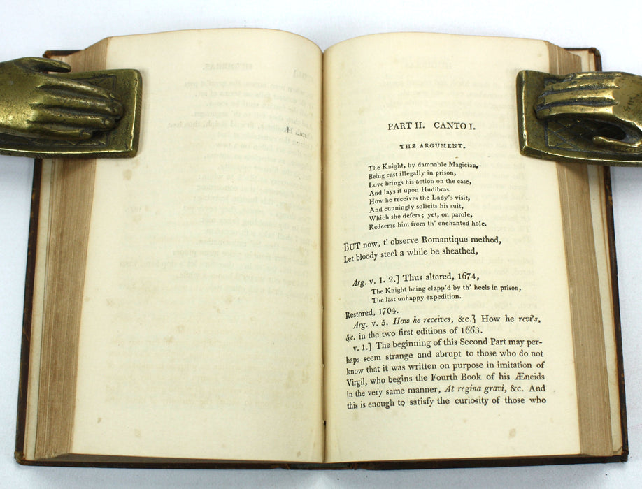 Hudibras in Three Parts, Samuel Butler, with notes by Zachary Grey. In 2 Volumes complete, 1810.