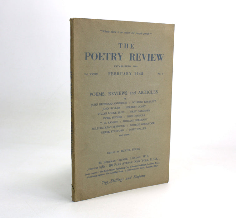 The Poetry Review, January-February 1948, Vol XXXIX, No. 1. Edited by Muriel Spark.