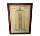 A framed vintage print titled 'Bacon's Excelsior Emulation Ladder' showing a tall illustrated building with people climbing it, enclosed in a dark wood frame against a plain light background.