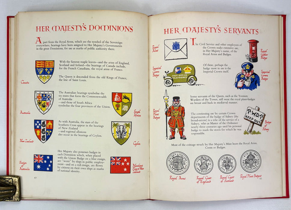 Iain Moncreiffe and Don Pottinger; Set of 3 of their 'Cheerfully Illustrated' series; Simple Heraldry, Simple Custom, and Blood Royal, 1953-1956