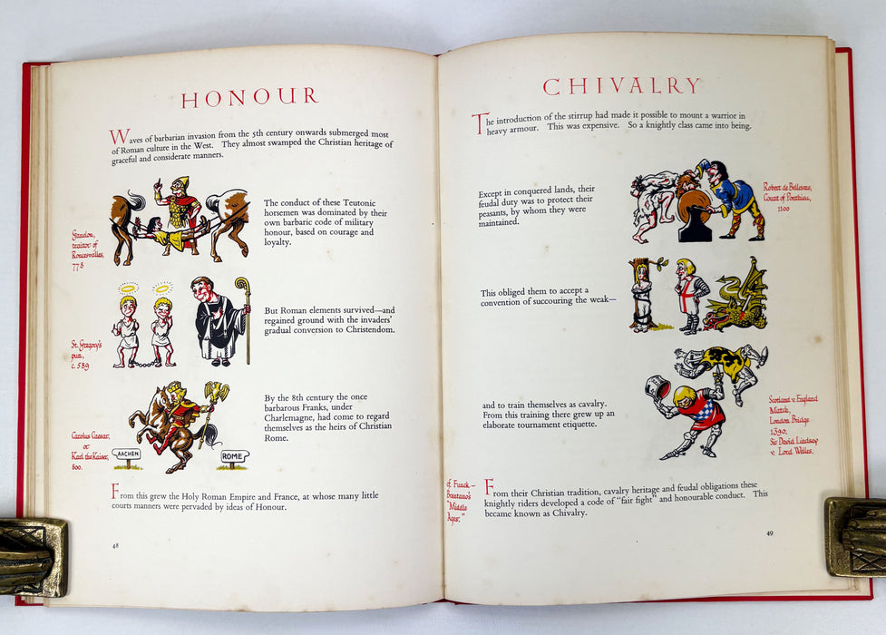 Iain Moncreiffe and Don Pottinger; Set of 3 of their 'Cheerfully Illustrated' series; Simple Heraldry, Simple Custom, and Blood Royal, 1953-1956