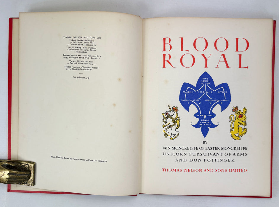 Iain Moncreiffe and Don Pottinger; Set of 3 of their 'Cheerfully Illustrated' series; Simple Heraldry, Simple Custom, and Blood Royal, 1953-1956
