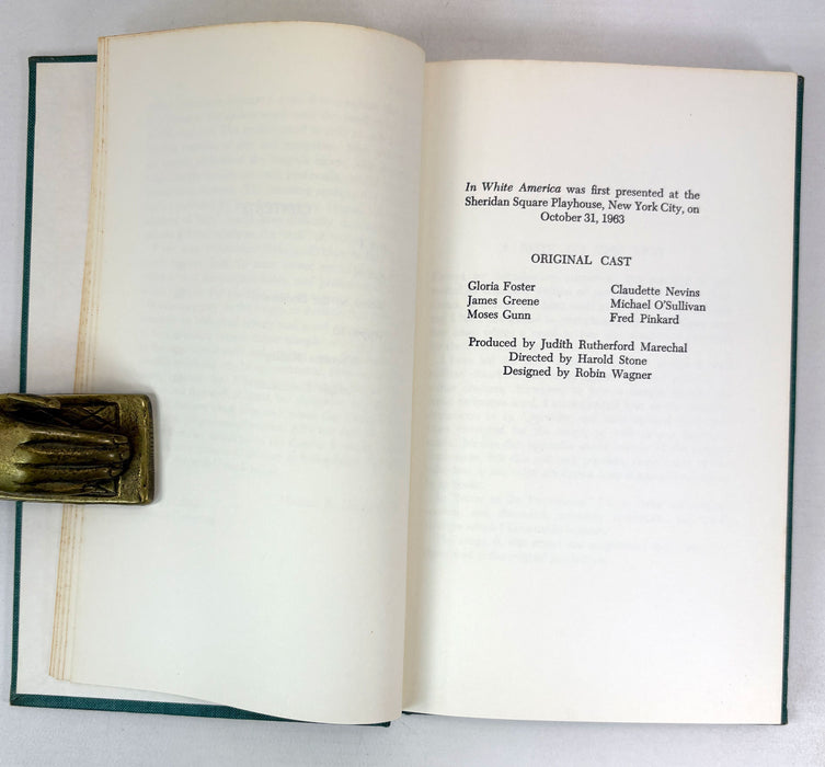 In White America, by Martin B. Duberman. 1965 first edition. From the library of Theatre Director, Alan Strachan.