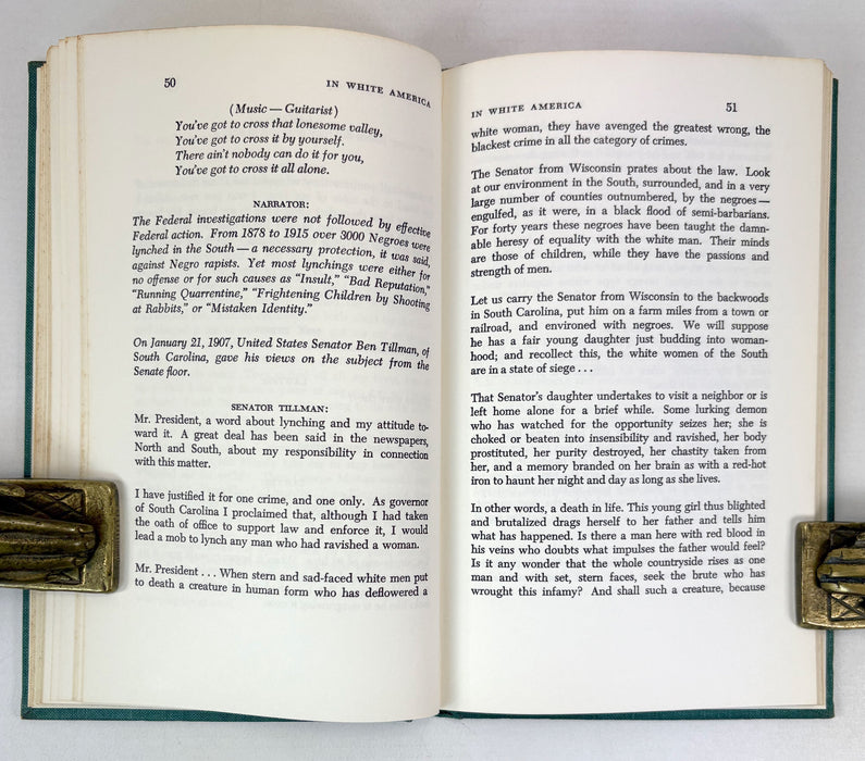 In White America, by Martin B. Duberman. 1965 first edition. From the library of Theatre Director, Alan Strachan.