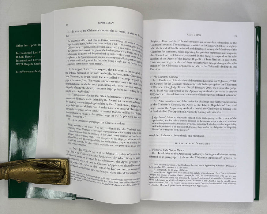 Iran-United States Claims Tribunal; Volumes 1-38 unbroken run, 1981-2009, Groitius Publications, Cambridge