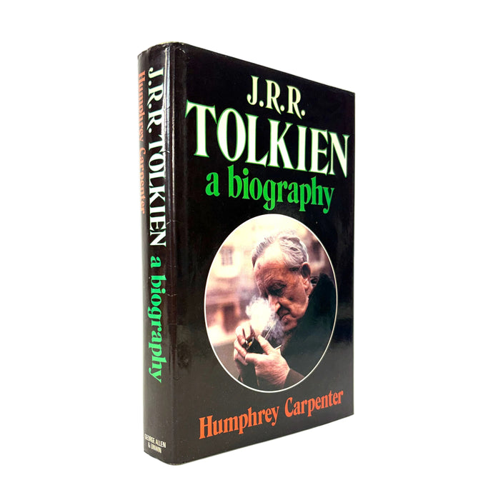 Book titled 'J.R.R. Tolkien: A Biography' by Humphrey Carpenter on a white background
