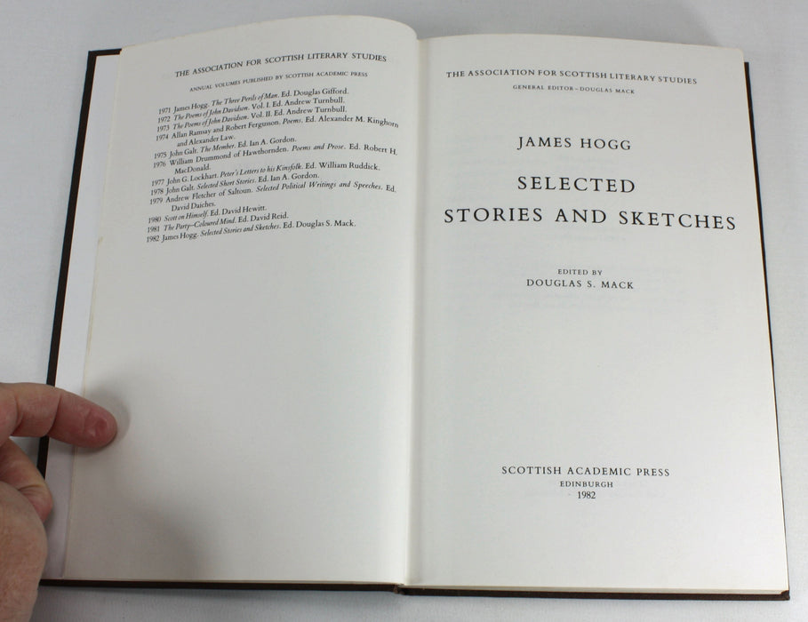 James Hogg; Selected Stories and Sketches, Douglas S. Mack, 1982.