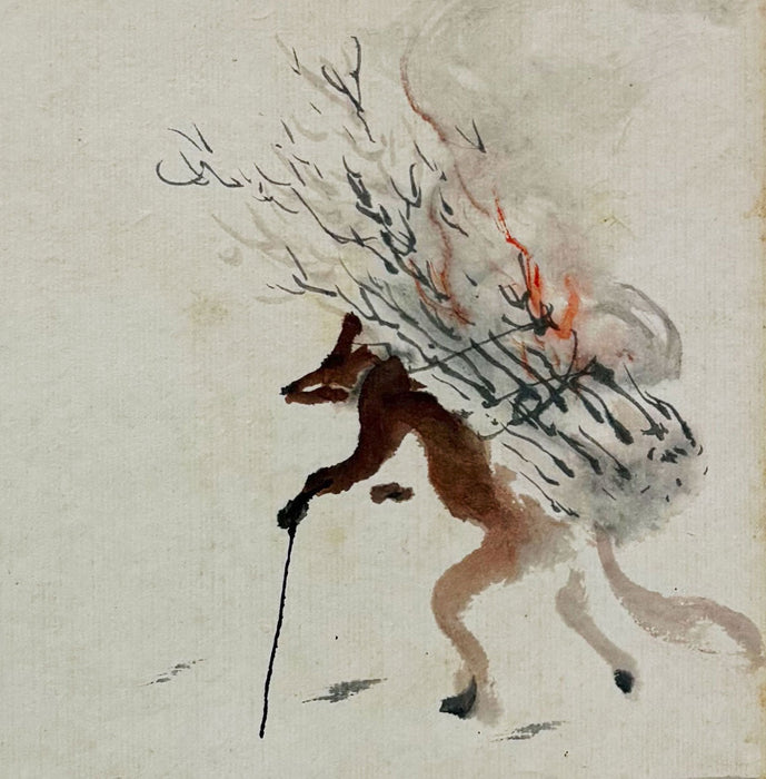 Japanese Hand-Painted Gajō (Painting Album) — Gachō Ichi (画帳一), c. 1890–1920. A collaborative Meiji–Taishō painting album, Kobe / Kansai region. Orihon.