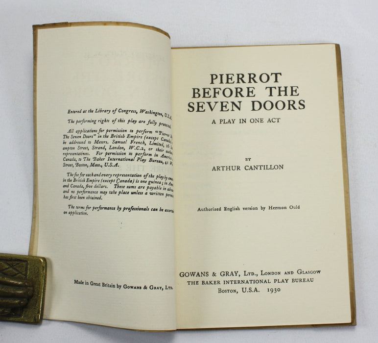Jessie M. King cover design; Pierrot Before The Seven Doors, Arthur Cantillon, 1930