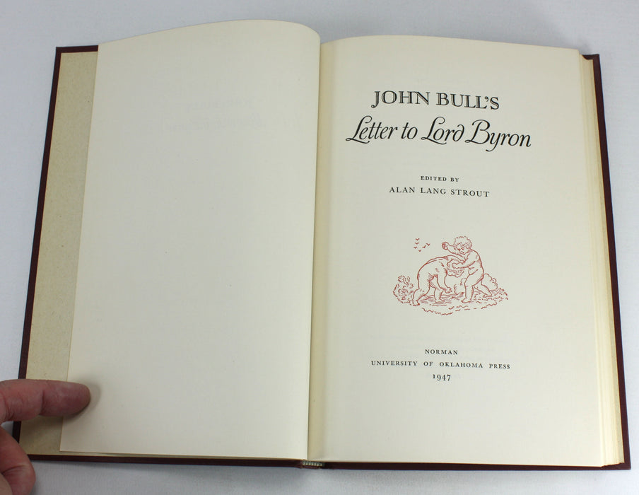 John Bull's Letter to Lord Byron, edited by Alan Lang Strout, 1947