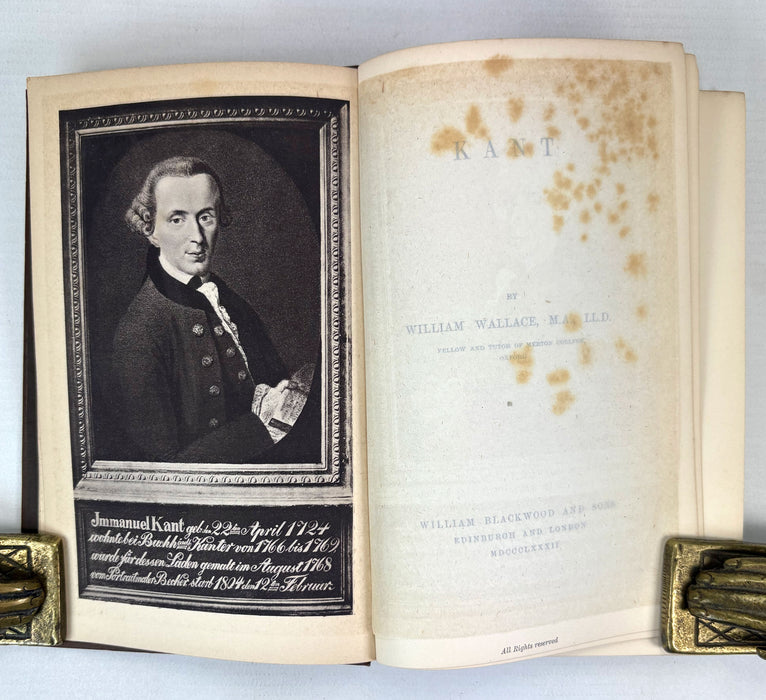 Kant, by William Wallace. Blackwood, 1882