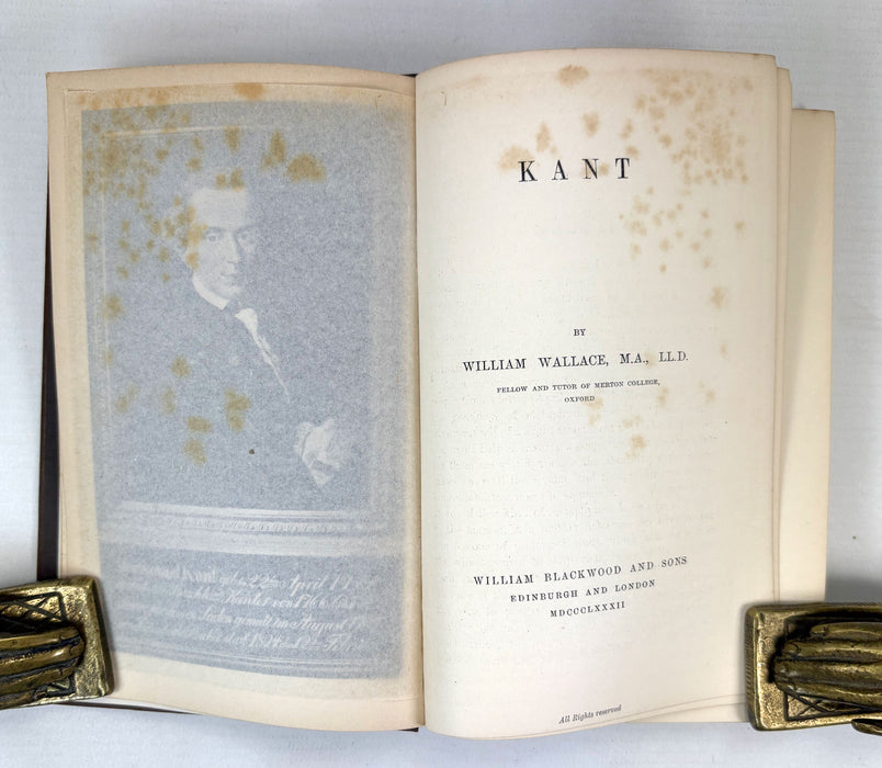 Kant, by William Wallace. Blackwood, 1882