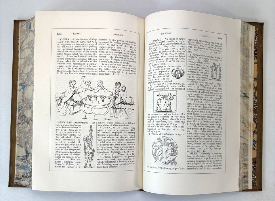 A Dictionary of Roman and Greek Antiquities, with Nearly 2000 Engravings in Wood, by Anthony Rich, Longmans. Green, & Co., 1884. Presentation copy signed by G G Ramsay