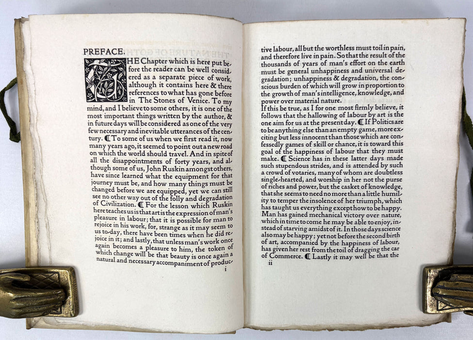 Kelmscott Press; The Nature of Gothic; A Chapter of the Stones of Venice by John Ruskin, 1892