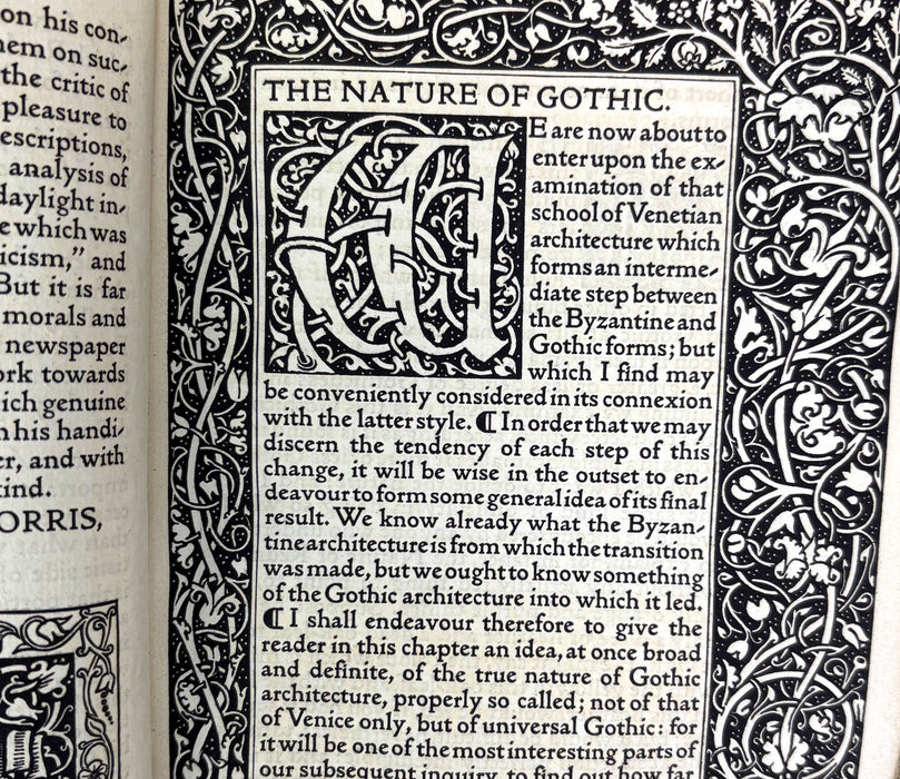 Kelmscott Press; The Nature of Gothic; A Chapter of the Stones of Venice by John Ruskin, 1892