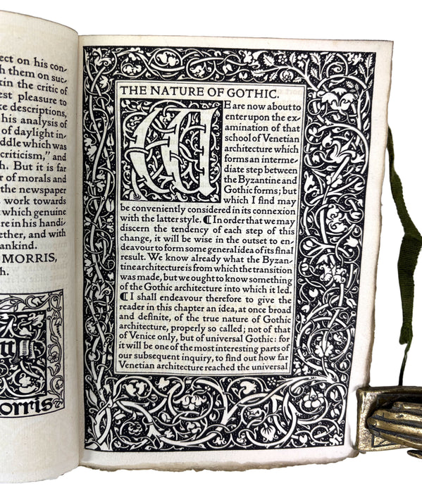 Kelmscott Press; The Nature of Gothic; A Chapter of the Stones of Venice by John Ruskin, 1892