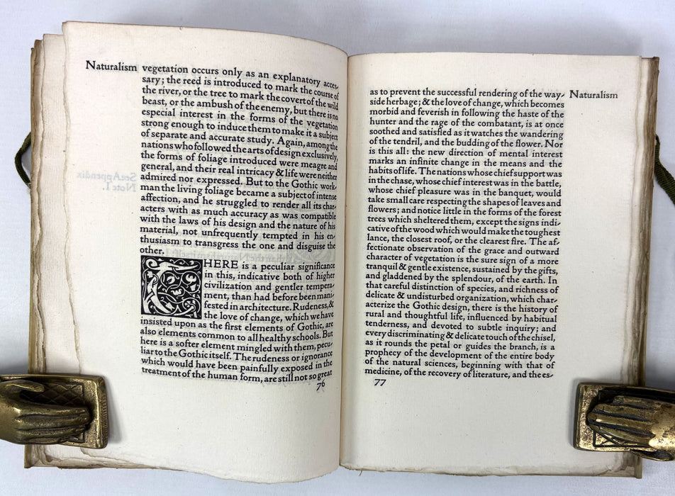 Kelmscott Press; The Nature of Gothic; A Chapter of the Stones of Venice by John Ruskin, 1892