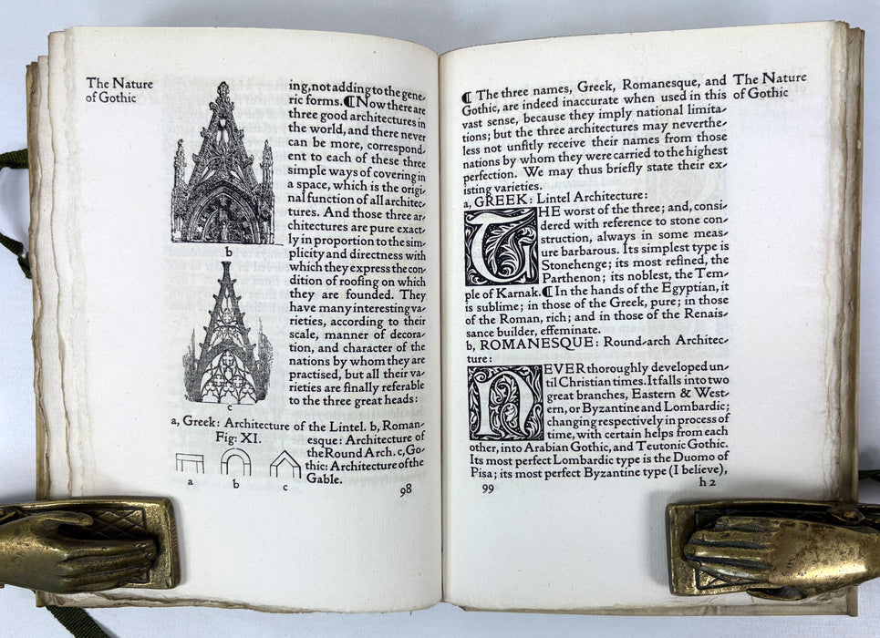 Kelmscott Press; The Nature of Gothic; A Chapter of the Stones of Venice by John Ruskin, 1892