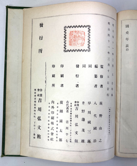 Kokushi Daijiten [國史大辭典] - Great Historical Dictionary of Japan (Meiji 41, 1908)