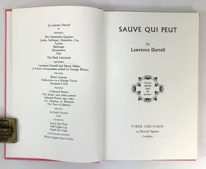 Lawrence Durrell; Sauve Qui Peut, 1966 first edition