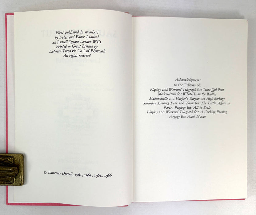 Lawrence Durrell; Sauve Qui Peut, 1966 first edition