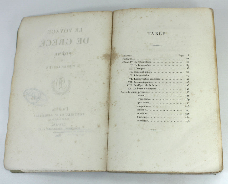 Le Voyage de Grece. Poeme par M. Pierre Lebrun, Ponthieu, Paris, 1828