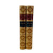 Two antique hardcover books, 'Lectures on Logic' by Hamilton, standing upright side-by-side against a plain white background.