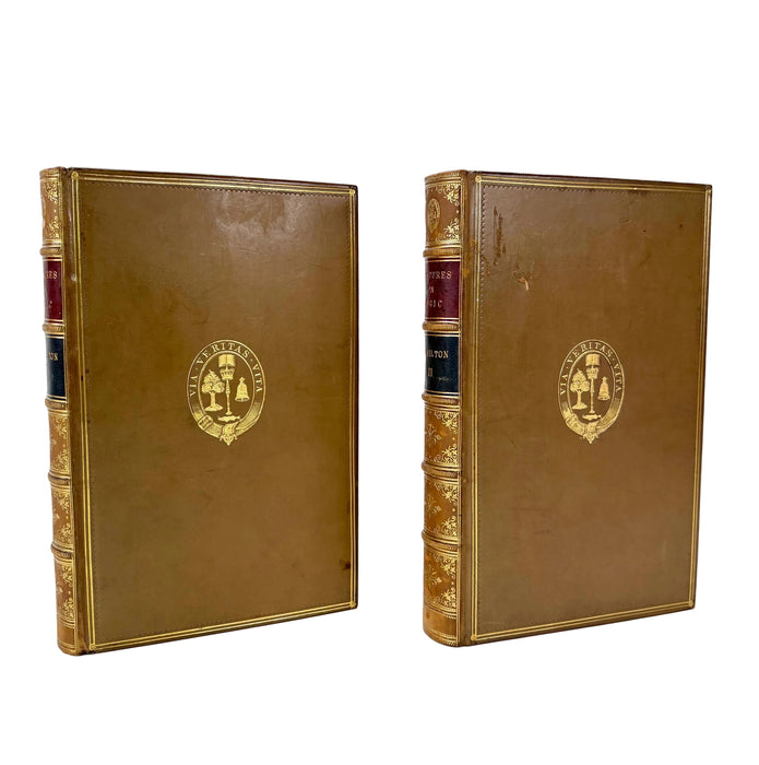 Lectures on Logic, by Sir William Hamilton, 1874. Prize binding signed by John Veitch (editor). In 2 volumes.
