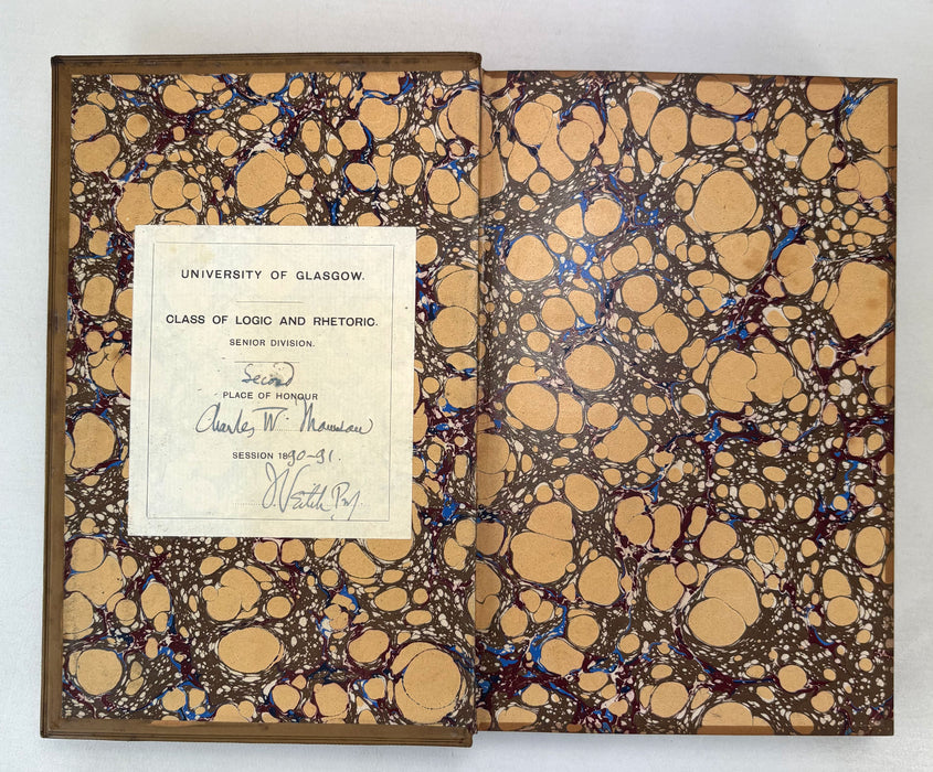 Lectures on Logic, by Sir William Hamilton, 1874. Prize binding signed by John Veitch (editor). In 2 volumes.