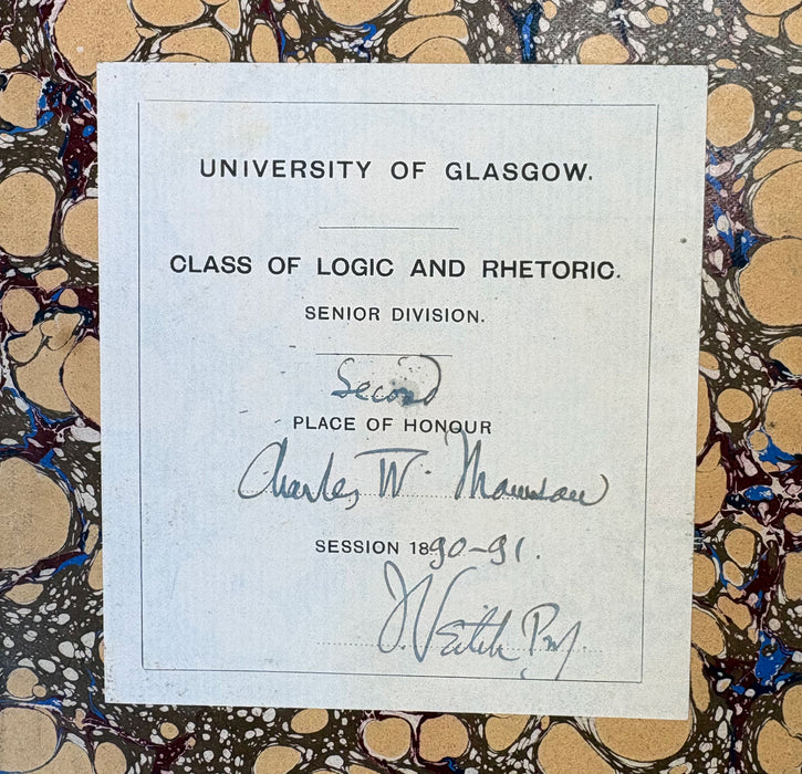 Lectures on Logic, by Sir William Hamilton, 1874. Prize binding signed by John Veitch (editor). In 2 volumes.