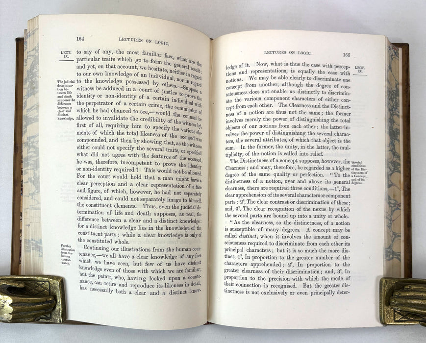 Lectures on Logic, by Sir William Hamilton, 1874. Prize binding signed by John Veitch (editor). In 2 volumes.