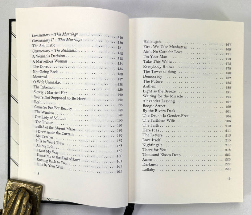 Leonard Cohen; Poems and Songs, edited by Robert Faggen, Everyman, Alfred A. Knopf, 2011