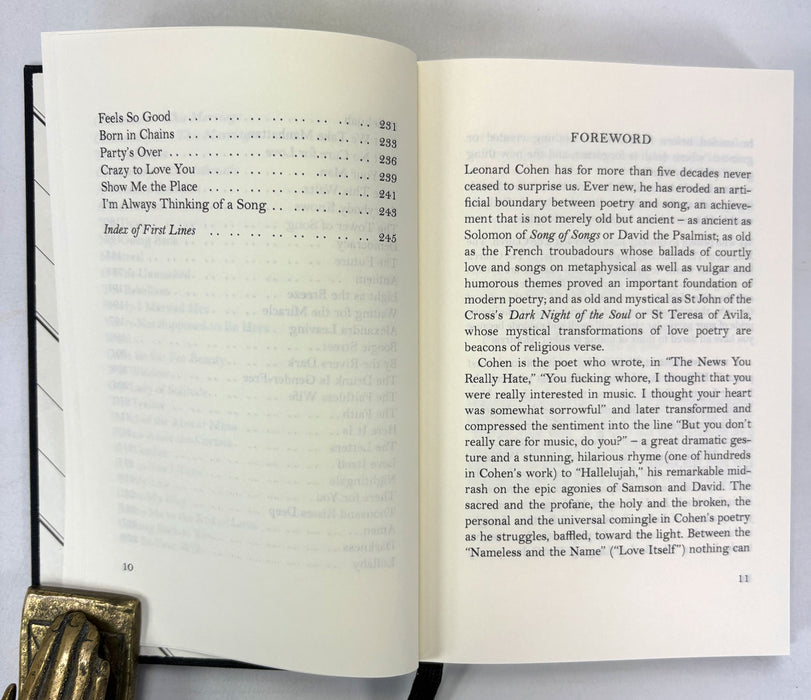 Leonard Cohen; Poems and Songs, edited by Robert Faggen, Everyman, Alfred A. Knopf, 2011