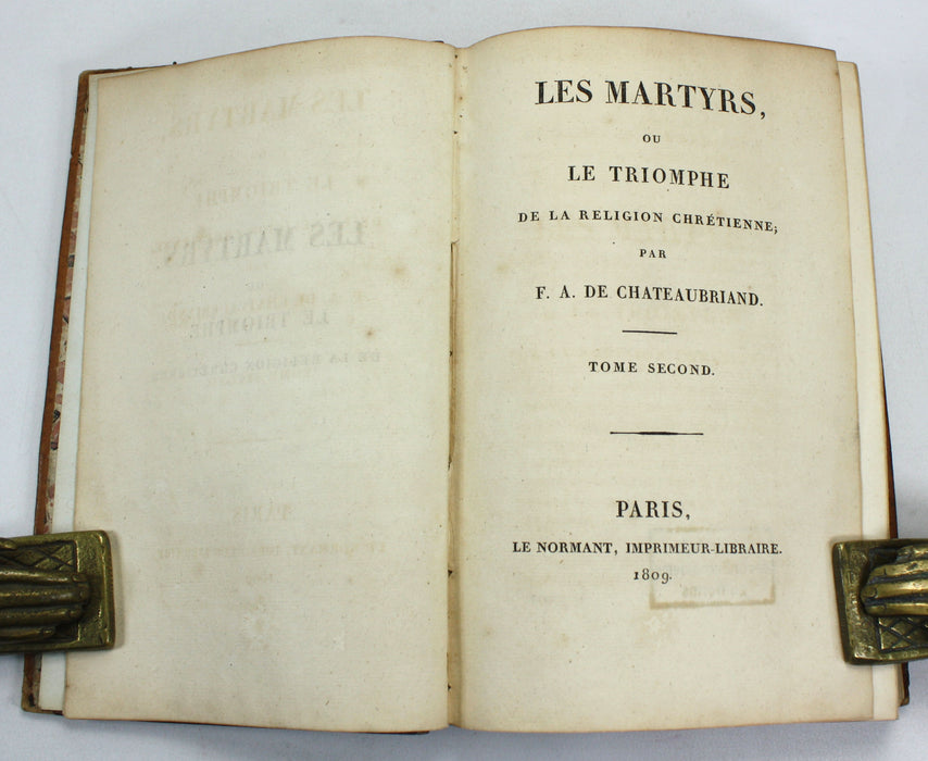 Les Martyrs, ou le Triomphe de la Religion Chrétienne, François René de Chateaubriand, 2 vol. set, 1809