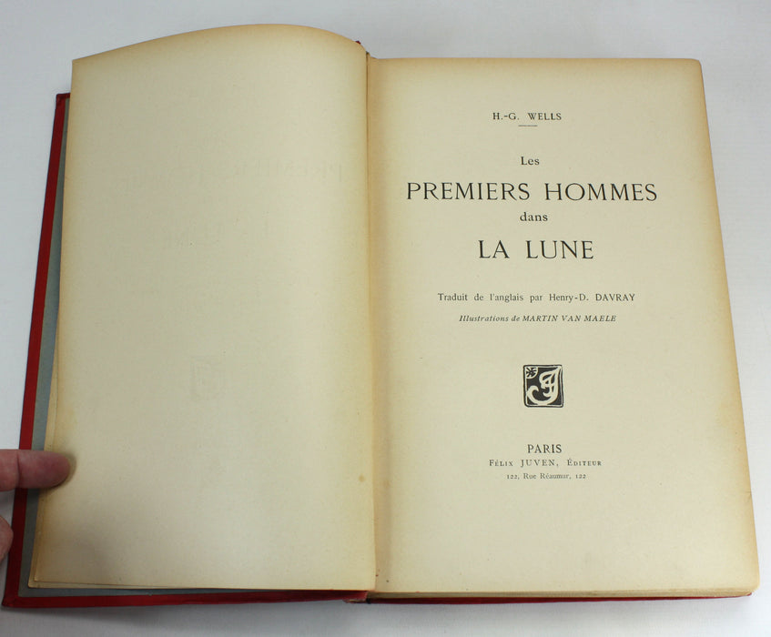 Les Premiers Hommes Dans La Lune, H.G. Wells, 1st French Van Maele Edition, 1901