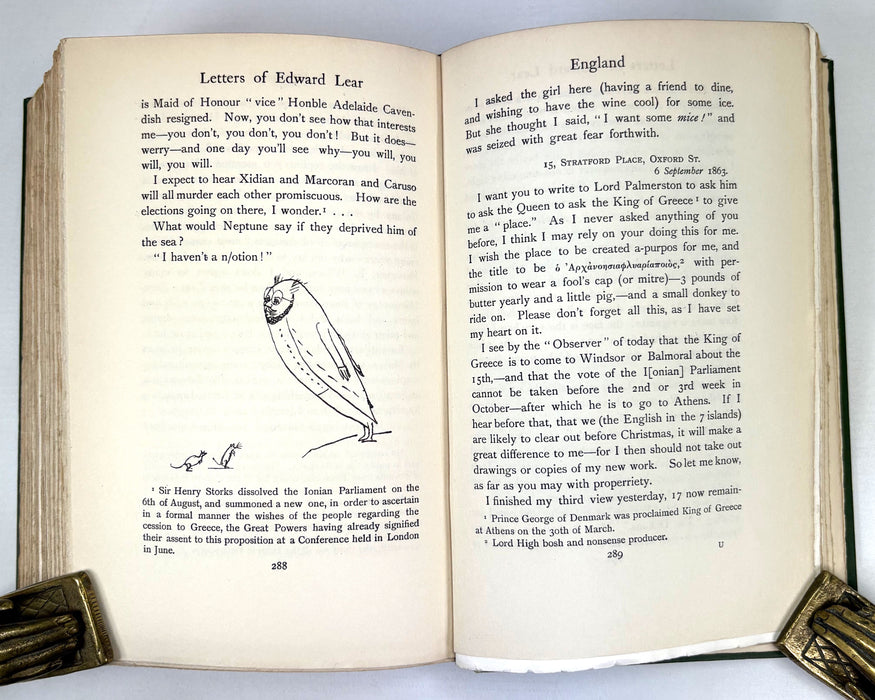 Letters of Edward Lear to Chichester Fortescue and Frances Countess Waldegrave, edited by Lady Strachey, Illustrated, 1907
