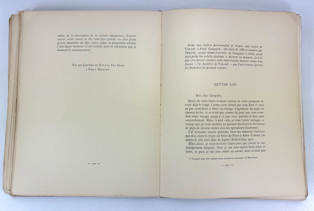Lettres de Vincent Van Gogh A Emile Bernard, Publiées Par Ambroise Vollard, Paris, 1911