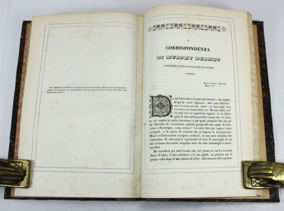 Lo Impero Cinese, 1st Italian edition 1845, by Clemente Pelle