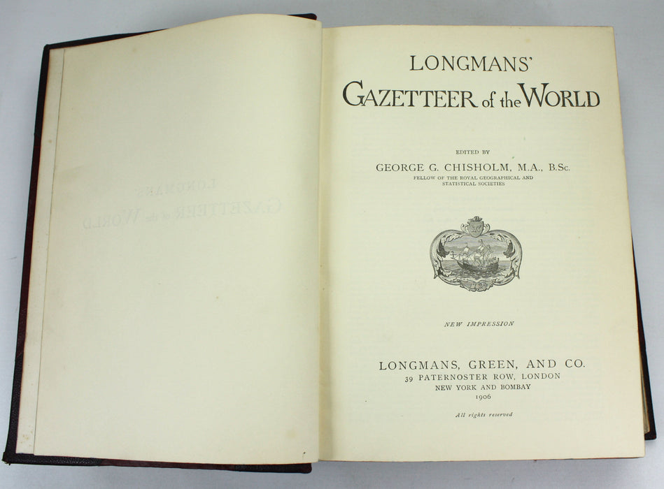 Longman's Gazetteer of the World, George G. Chisholm, 1906
