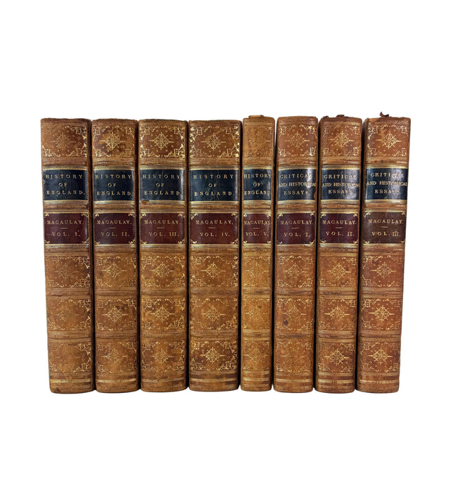 Lord Macaulay - History of England & Critical and Historical Essays - 8 uniform Volumes - University College Oxford Prize Bindings - 1881 & 1891
