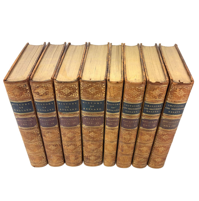 Lord Macaulay - History of England & Critical and Historical Essays - 8 uniform Volumes - University College Oxford Prize Bindings - 1881 & 1891