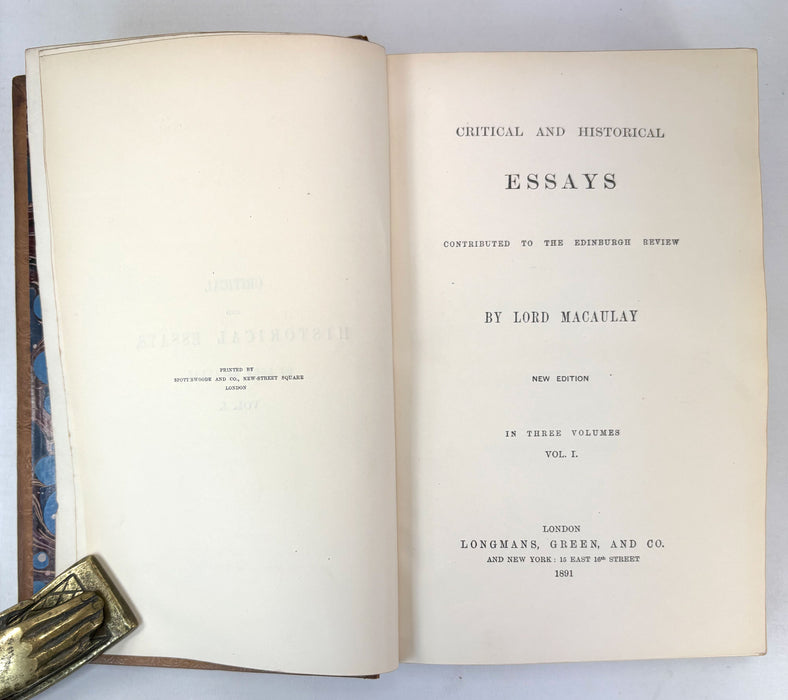Lord Macaulay - History of England & Critical and Historical Essays - 8 uniform Volumes - University College Oxford Prize Bindings - 1881 & 1891
