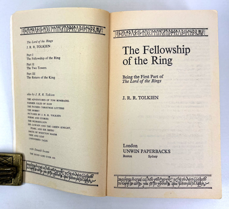 Lord of the Rings boxed set, plus The Hobbit in matching edition, Unwin Paperbacks, 1981