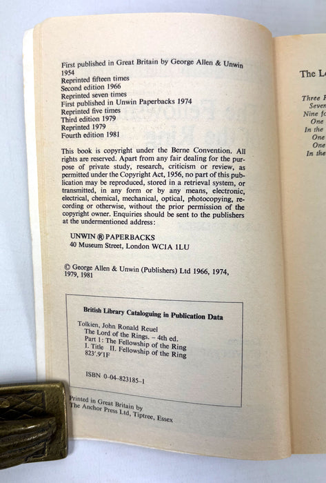 Lord of the Rings boxed set, plus The Hobbit in matching edition, Unwin Paperbacks, 1981