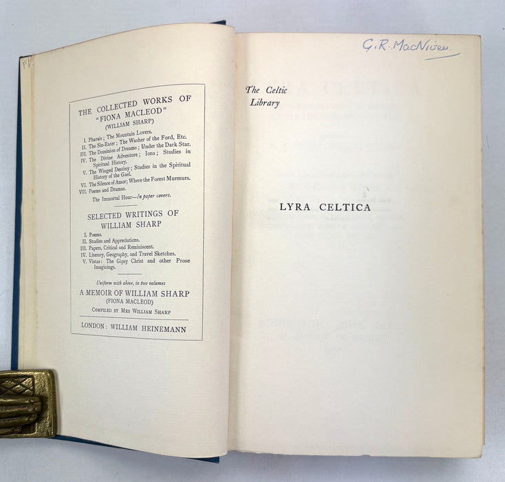 Lyra Celtica; An Anthology of Representative Celtic Poetry, E.A. Sharp & J. Matthay, Edinburgh 1932