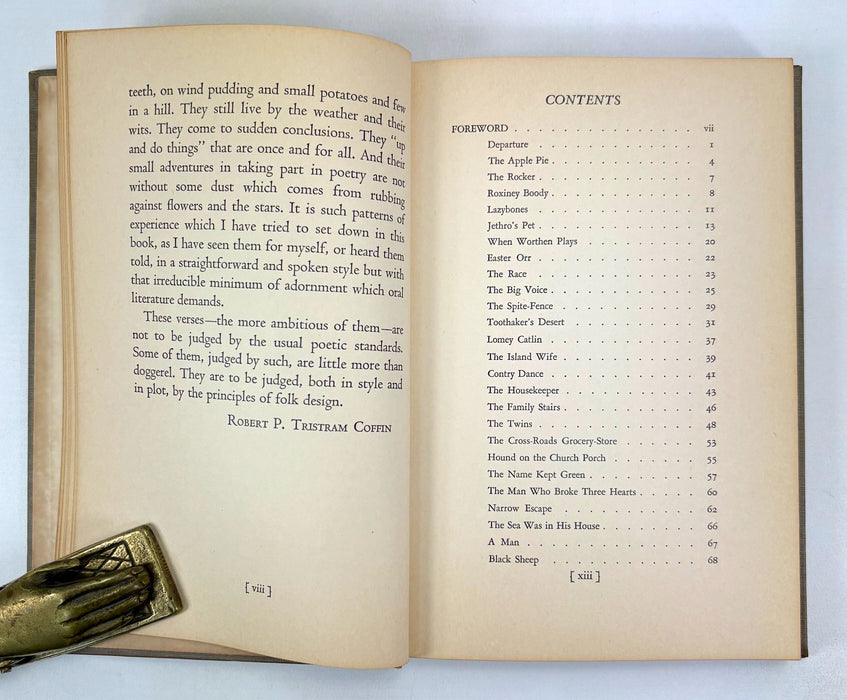 Maine Ballads, Robert P. Tristram Coffin, Inscribed first printing, 1938
