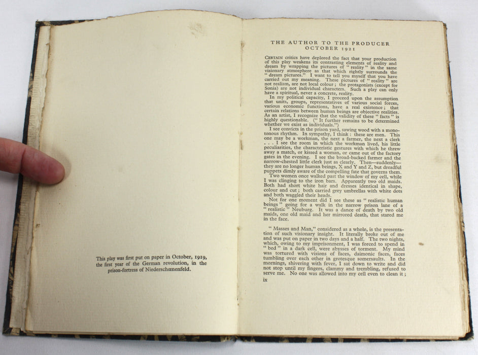 Masses and Man, Ernst Toller, Nonesuch Press 1923, signed by Naomi Mitchison