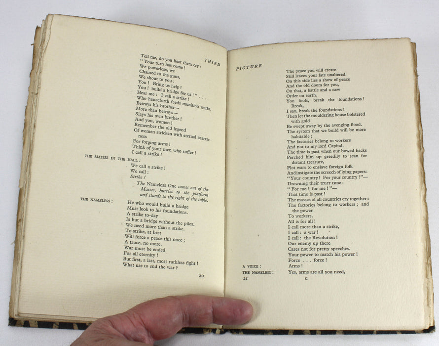 Masses and Man, Ernst Toller, Nonesuch Press 1923, signed by Naomi Mitchison